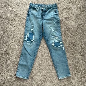 High rise, straight jeans, size 4